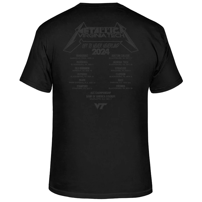 T-shirt rétro original pour homme de la marque Retro, noir, Virginia Tech Hokies
