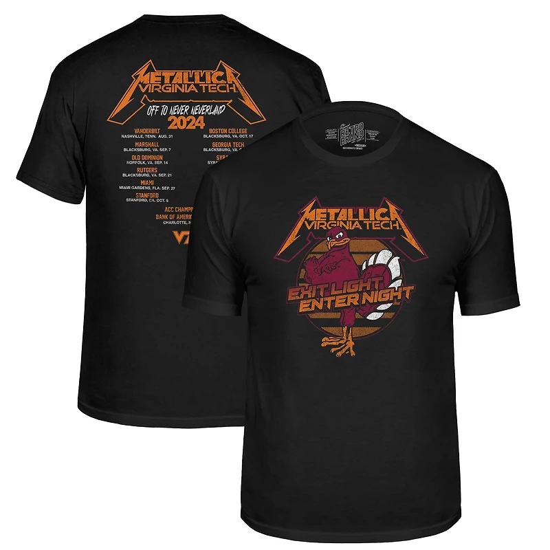 Men's Original Retro Brand Black Virginia Tech Hokies Metallica T-Shirt