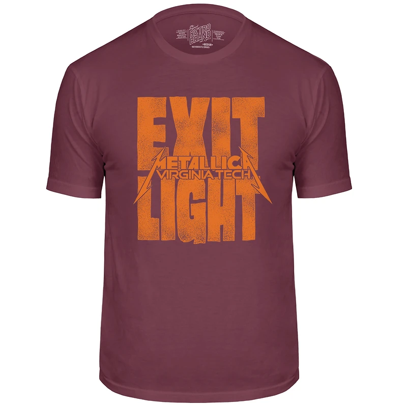T-shirt Retro original Brand pour homme, bordeaux, Virginia Tech Hokies, Metallica