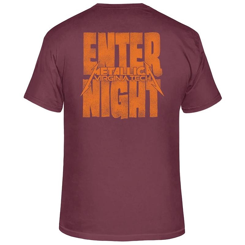 T-shirt Retro original Brand pour homme, bordeaux, Virginia Tech Hokies, Metallica
