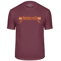 T-shirt rétro original pour homme de la marque Retro, bordeaux, Virginia Tech Hokies, Metallica