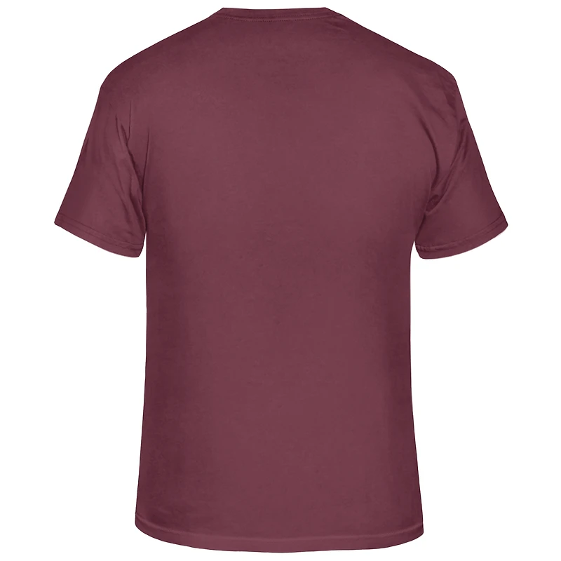 T-shirt rétro original pour homme de la marque Retro, bordeaux, Virginia Tech Hokies, Metallica