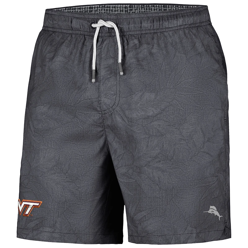Maillot de bain Tommy Bahama pour hommes Virginia Tech Hokies Naples Layered Leaves noir