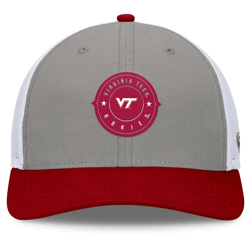 Men's Top of the World Gray/Maroon Virginia Tech Hokies Rob Trucker Adjustable Hat