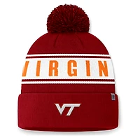 Bonnet en tricot à revers Slash avec pompon pour homme Top of the World Virginia Tech Hokies Bordeaux