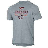 T-shirt de performance raglan gris Under Armour Virginia Tech Hokies Baseball Icon pour homme