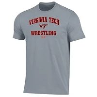 Men's Under Armour Gray Virginia Tech Hokies Wrestling Arch Over Performance T-Shirt