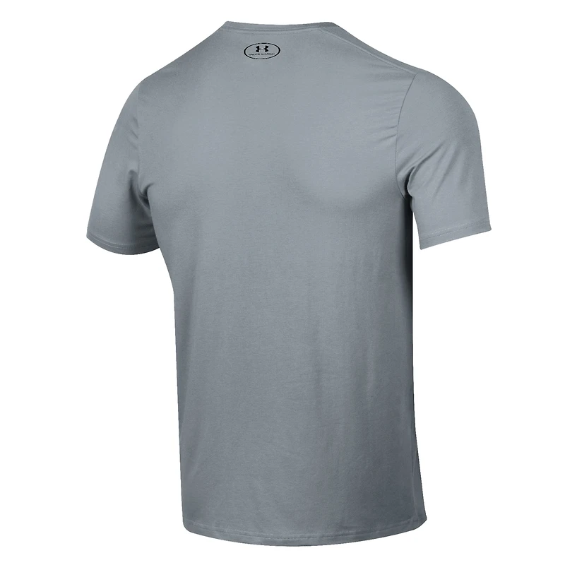 T-shirt de performance Under Armour gris pour homme Virginia Tech Hokies Wrestling Arch Over