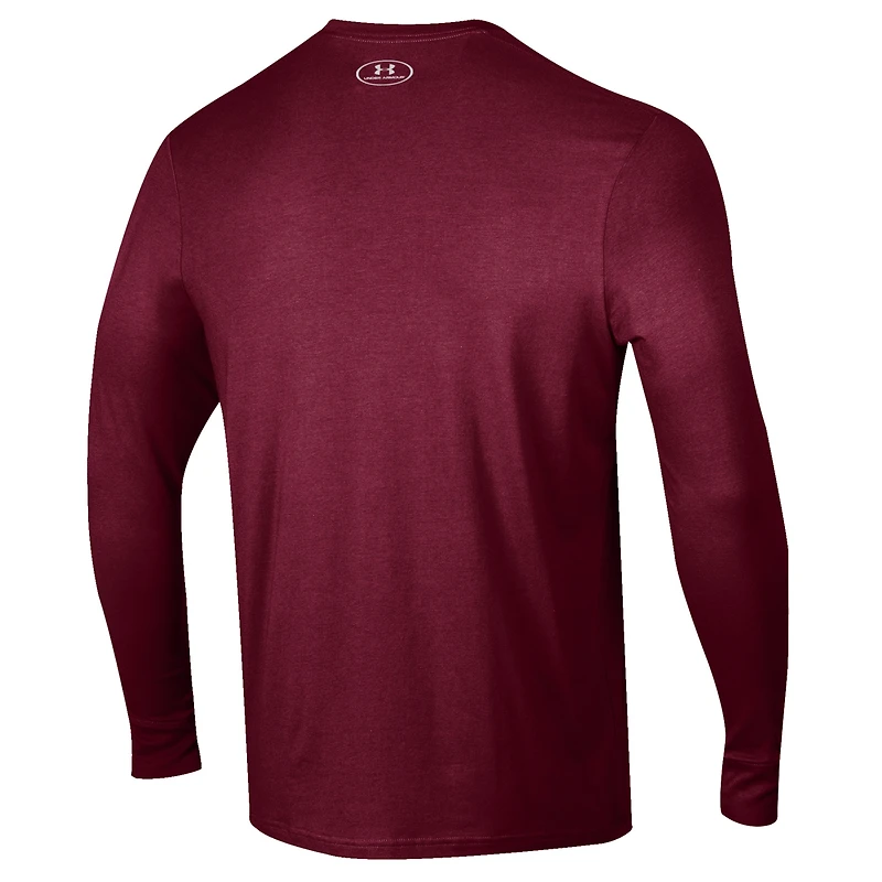 T-shirt à manches longues Under Armour pour homme, bordeaux, Virginia Tech Hokies Alumni Performance