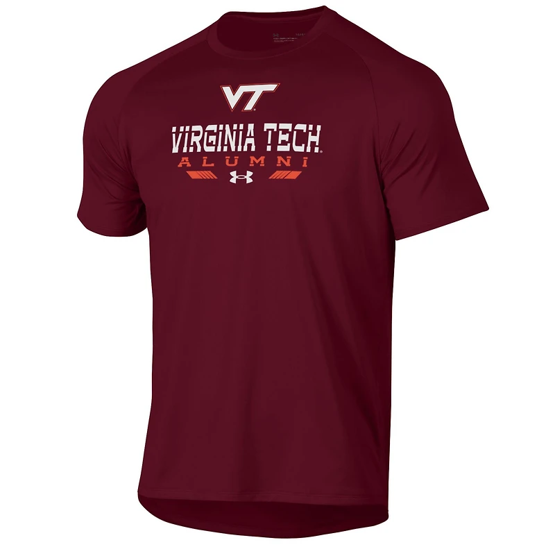 T-shirt technique Under Armour bordeaux pour homme, Ancien élève des Virginia Tech Hokies