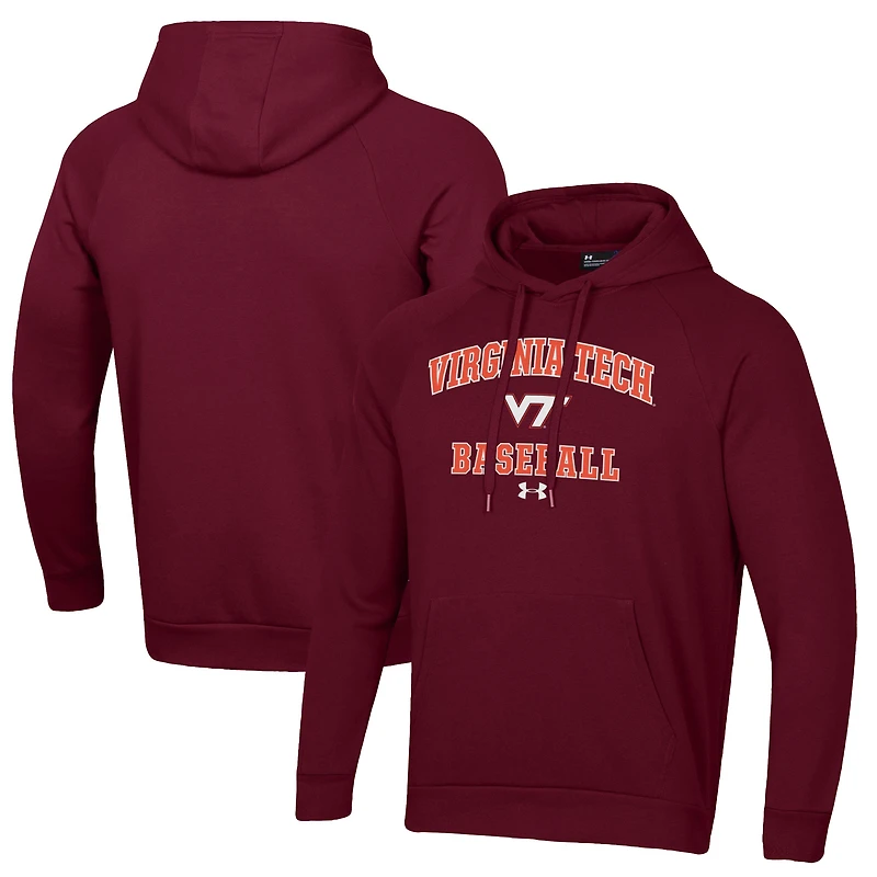 Sweat à capuche en polaire All Day Arch de baseball Under Armour pour homme, bordeaux, Virginia Tech Hokies