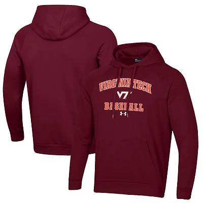 Sweat à capuche en polaire All Day Arch de baseball Under Armour pour homme, bordeaux, Virginia Tech Hokies