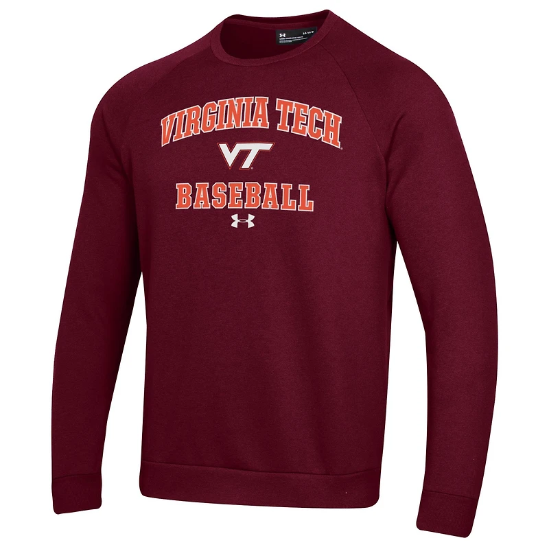 Men's Under Armour Maroon Virginia Tech Hokies Baseball All Day Arch Fleece Pullover Sweatshirt