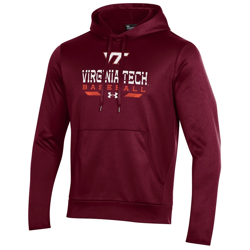 Sweat à capuche en molleton de baseball Under Armour Maroon Virginia Tech Hokies pour homme