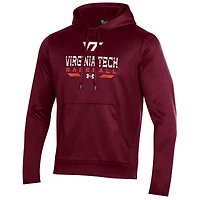 Sweat à capuche en molleton de baseball Under Armour Maroon Virginia Tech Hokies pour homme