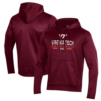 Men's Under Armour Maroon Virginia Tech Hokies Baseball All Day Fleece Pullover Hoodie