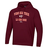 Sweat à capuche en polaire Under Armour Lacrosse All Day Arch Bordeaux pour homme des Virginia Tech Hokies