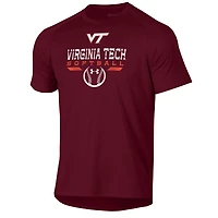 T-shirt raglan de performance Under Armour bordeaux Virginia Tech Hokies Softball Icon pour homme