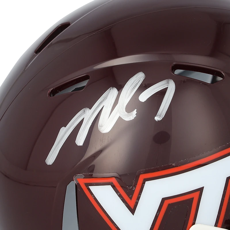 Mini-casque Riddell Maroon Speed autographié par Michael Vick, joueur des Virginia Tech Hokies
