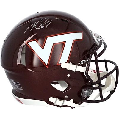 Casque Riddell Speed authentique autographié par Michael Vick des Virginia Tech Hokies