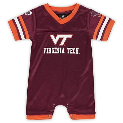 Newborn & Infant Colosseum Maroon Virginia Tech Hokies Bumpo Football Logo Romper