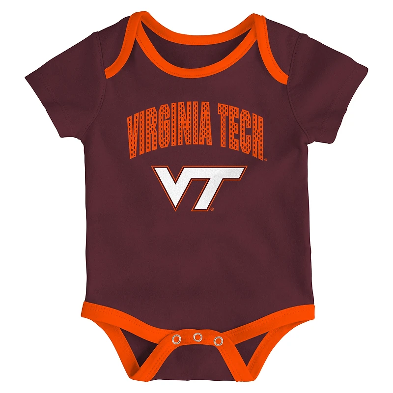 Ensemble de body trois pièces pour nouveau-né et nourrisson Virginia Tech Hokies All Day Play