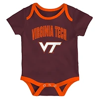 Ensemble de body trois pièces pour nouveau-né et nourrisson Virginia Tech Hokies All Day Play