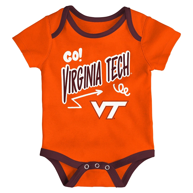 Newborn & Infant Outerstuff Virginia Tech Hokies Three-Pack All Day Play Bodysuit Set
