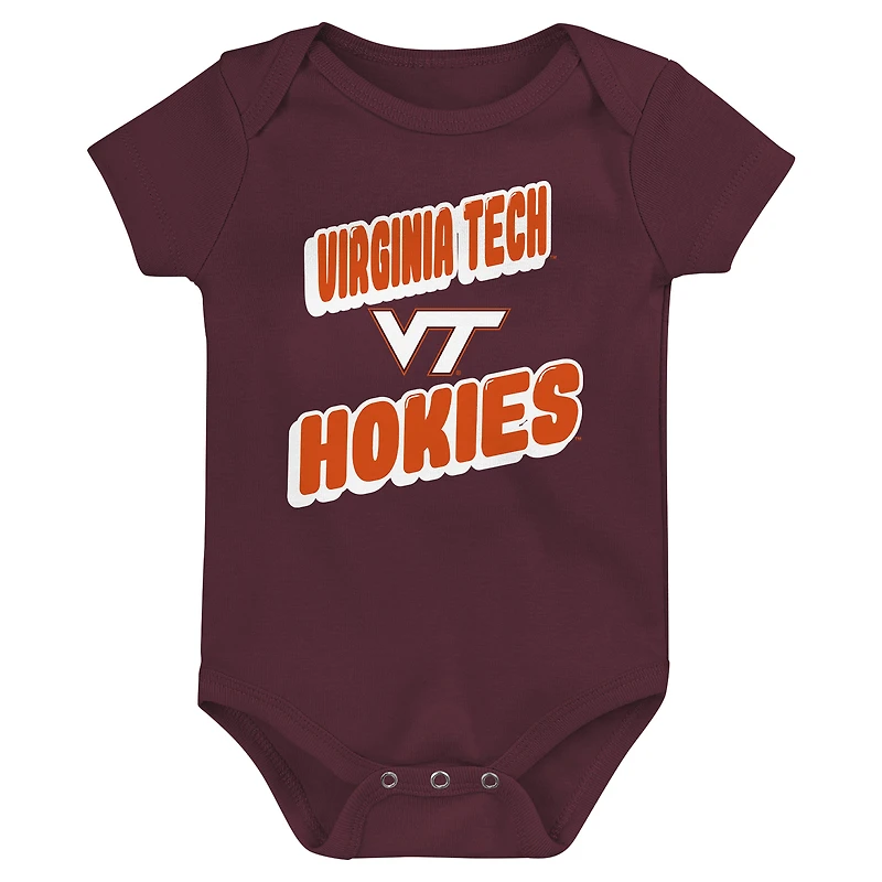 Newborn Maroon Virginia Tech Hokies Sunday Comics 3-Pack Bodysuit Set