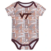 Newborn Maroon Virginia Tech Hokies Sunday Comics 3-Pack Bodysuit Set