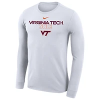 Nike  White Virginia Tech Hokies 2023 On Court Bench Long Sleeve T-Shirt