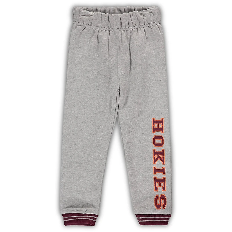 Toddler Colosseum Maroon/Heathered Gray Virginia Tech Hokies Poppies Hoodie and Sweatpants Set