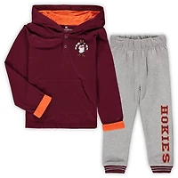 Toddler Colosseum Maroon/Heathered Gray Virginia Tech Hokies Poppies Hoodie and Sweatpants Set