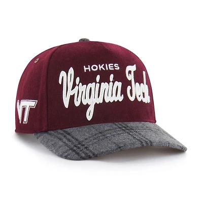 Unisex '47 Maroon Virginia Tech Hokies Windowpane Plaid Collection Hitch Adjustable Hat