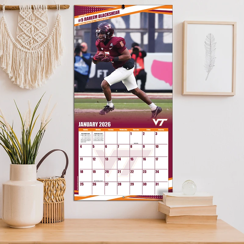 Virginia Tech Hokies 12” x 12” 2026 Team Wall Calendar