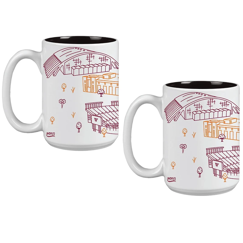 Virginia Tech Hokies 15oz. Campus Line Art Coffee Mug Two-Pack