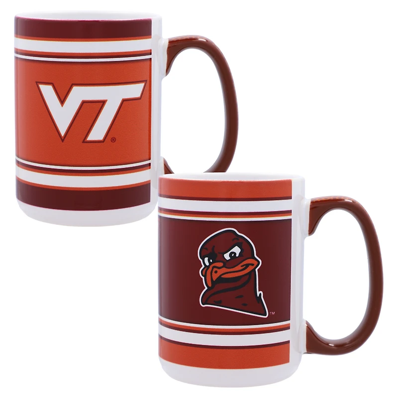 Ensemble de 2 tasses Virginia Tech Hokies 15 oz (domicile et extérieur)