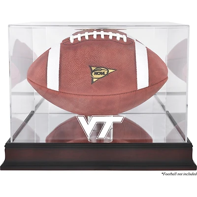 Virginia Tech Hokies Mahogany Base Team Logo Football Display Case with Mirror Back