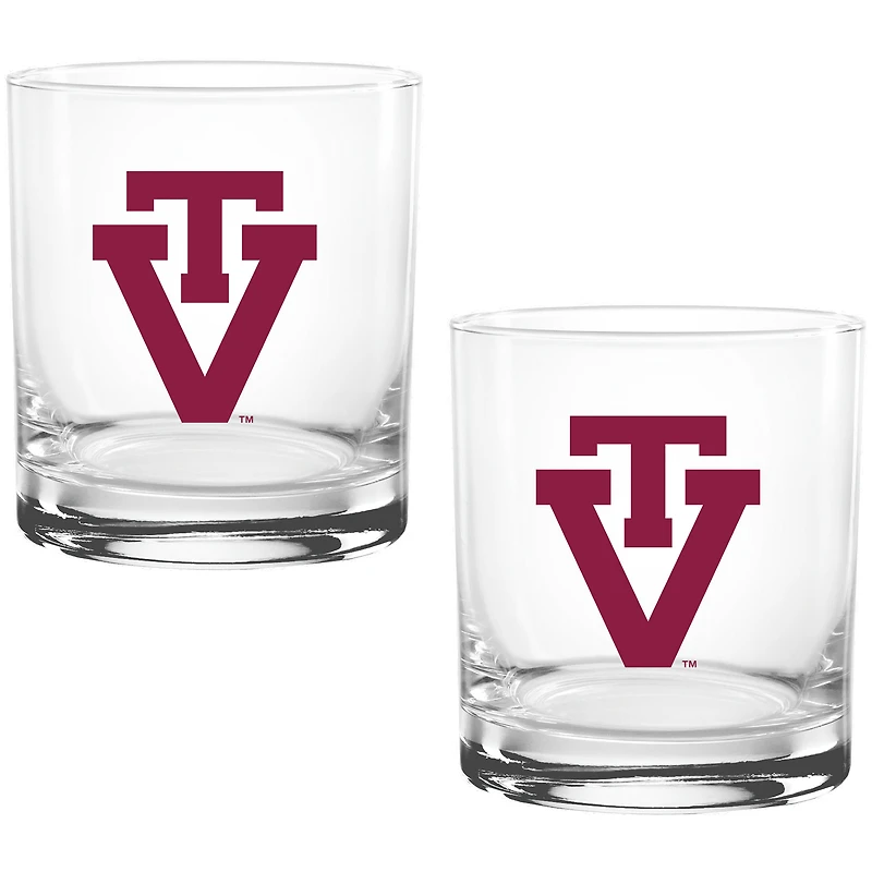 Lot de deux verres à whisky Vault Sketch Rocks de 410 ml des Hokies de Virginia Tech