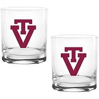 Lot de deux verres à whisky Vault Sketch Rocks de 410 ml des Hokies de Virginia Tech
