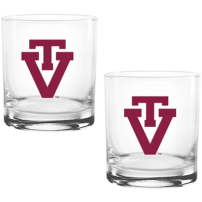 Virginia Tech Hokies Two Pack 14oz. Vault Sketch Rocks Glass Set
