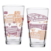 Virginia Tech Hokies paquet de deux 16oz. Ensemble de verres à pinte Campus Line Art