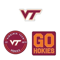 Lot de 3 aimants de réfrigérateur haut de gamme WinCraft Virginia Tech Hokies