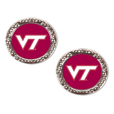 Boucles d'oreilles WinCraft Virginia Tech Hokies Round Team Post