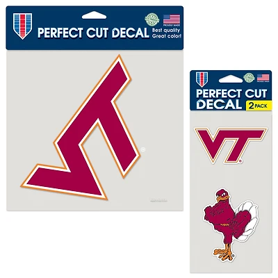 Lot de trois autocollants WinCraft Virginia Tech Hokies Perfect Cut