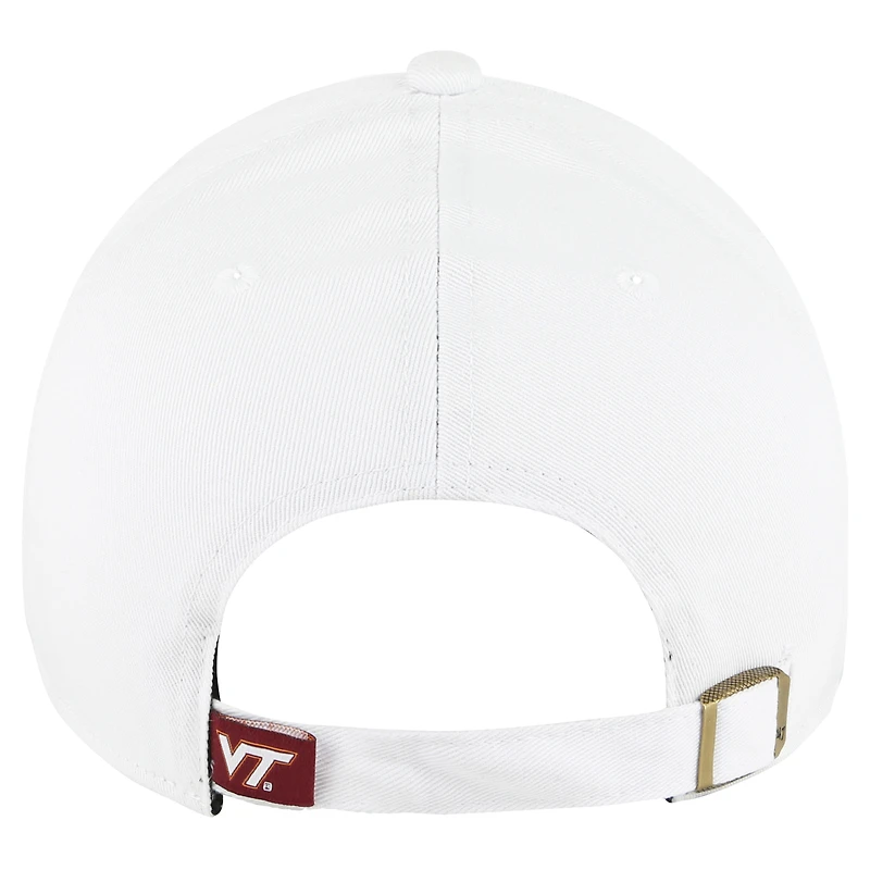 Casquette ajustable blanche Virginia Tech Hokies Pensacola Clean Up pour femme '47