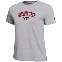 Women's Champion  Heather Gray Virginia Tech Hokies Arched Over Logo T-Shirt