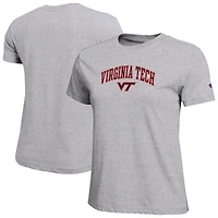 Women's Champion  Heather Gray Virginia Tech Hokies Arched Over Logo T-Shirt