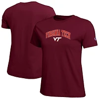 T-shirt Champion féminin bordeaux Virginia Tech Hokies avec logo arqué