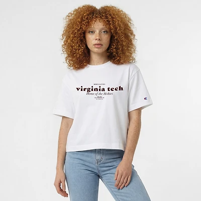 Women's Champion White Virginia Tech Hokies Home Wordmark T-Shirt